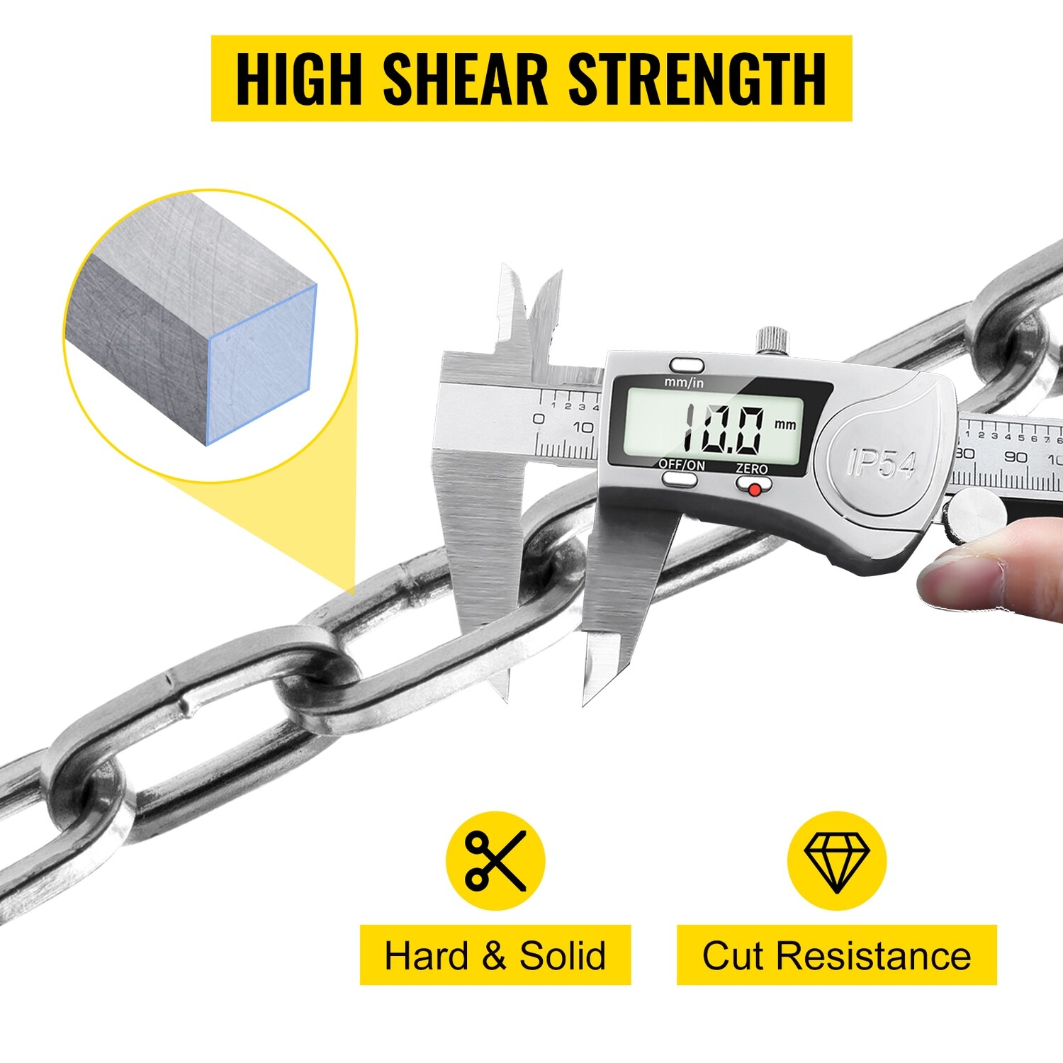 Heavy Duty Chain Lock Security Chain for High-Security Protection, Durable Metal Links for Gates, Doors, and Equipment