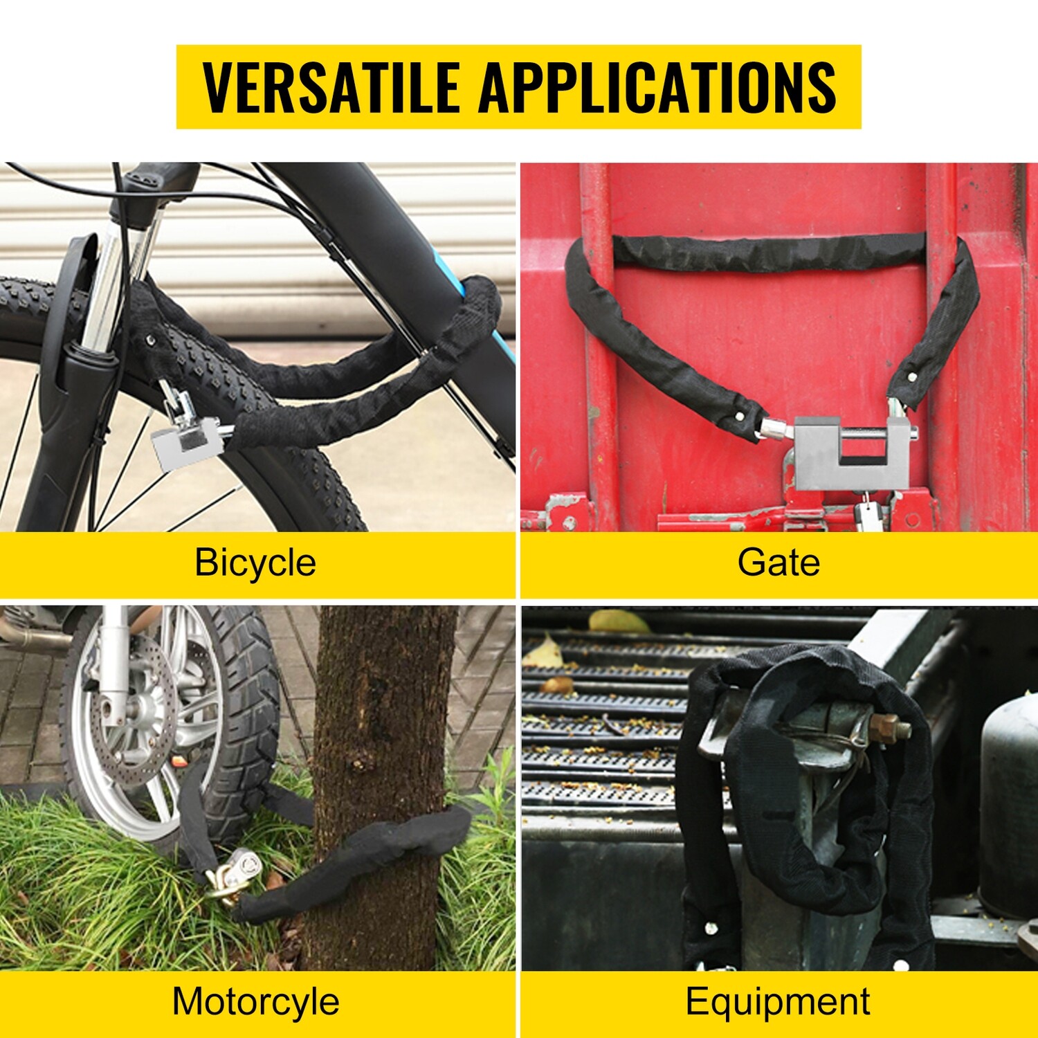 Heavy Duty Chain Lock Security Chain for High-Security Protection, Durable Metal Links for Gates, Doors, and Equipment
