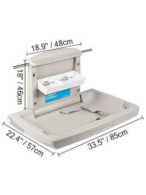 Wall Mounted horizontal table baby diaper changing station Vertical folding baby changing table