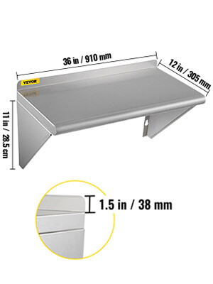 Stainless Steel Wall Shelf Commercial Kitchen