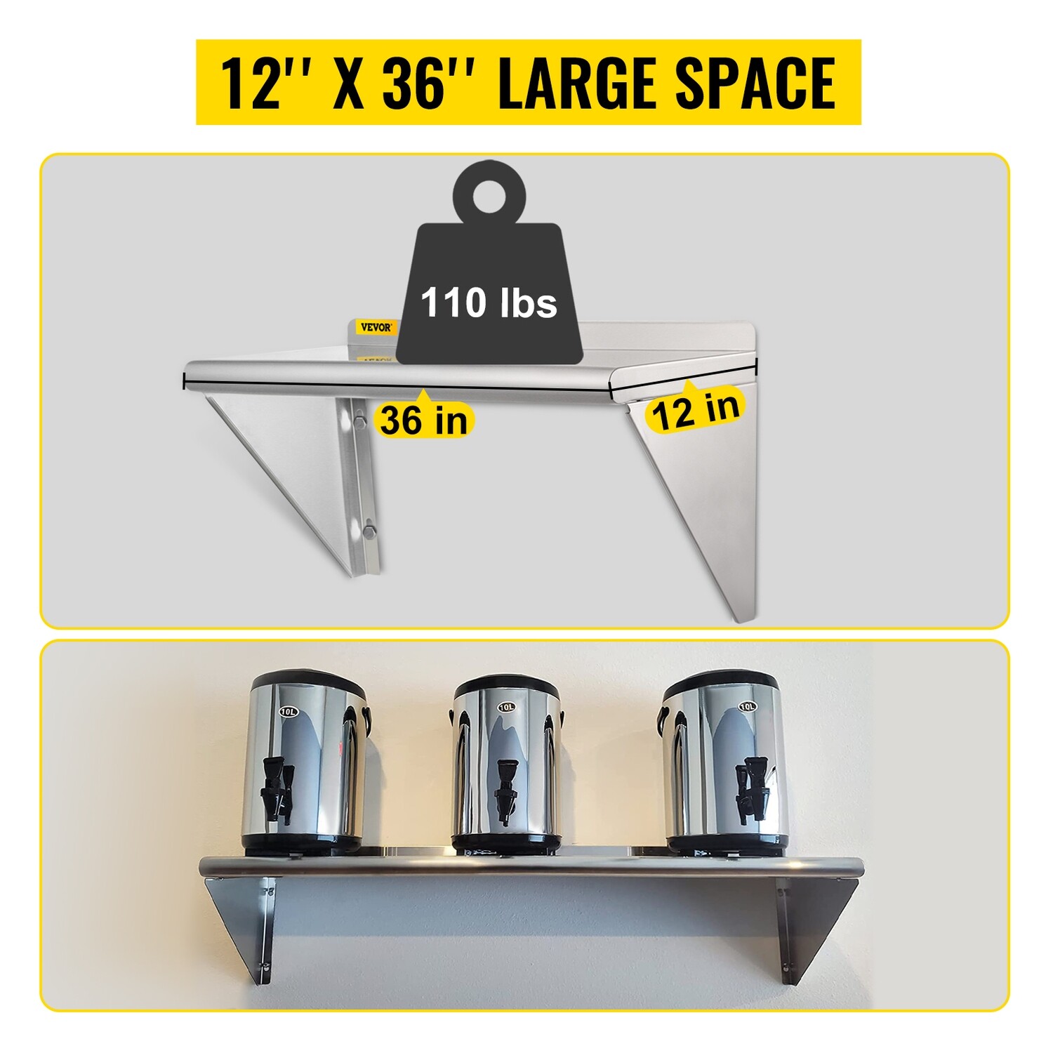 Stainless Steel Wall Shelf Commercial Kitchen