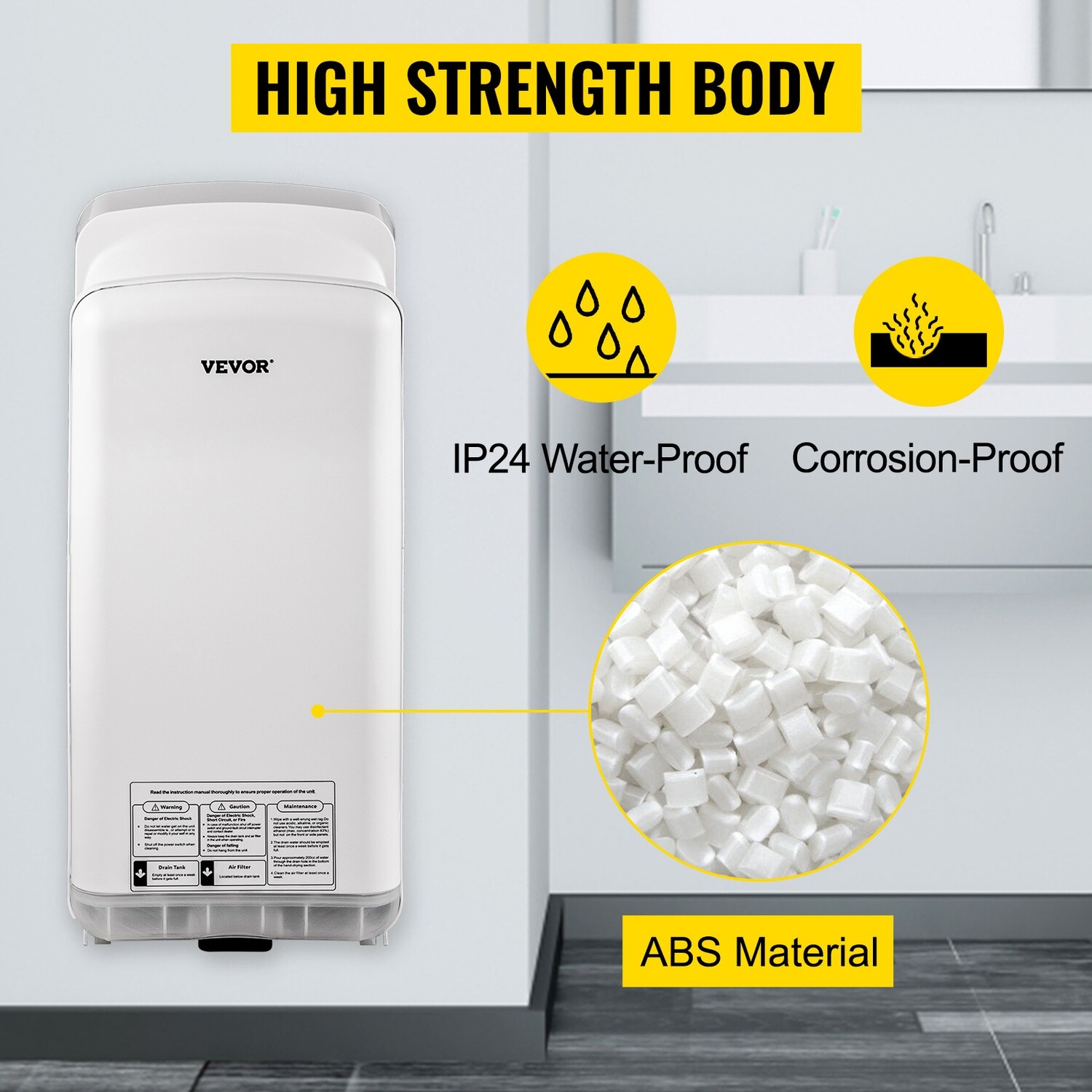 Electric Hand Dryer High Speed Blade – Fast Drying Commercial Hand Dryer for Bathrooms and Public Spaces
