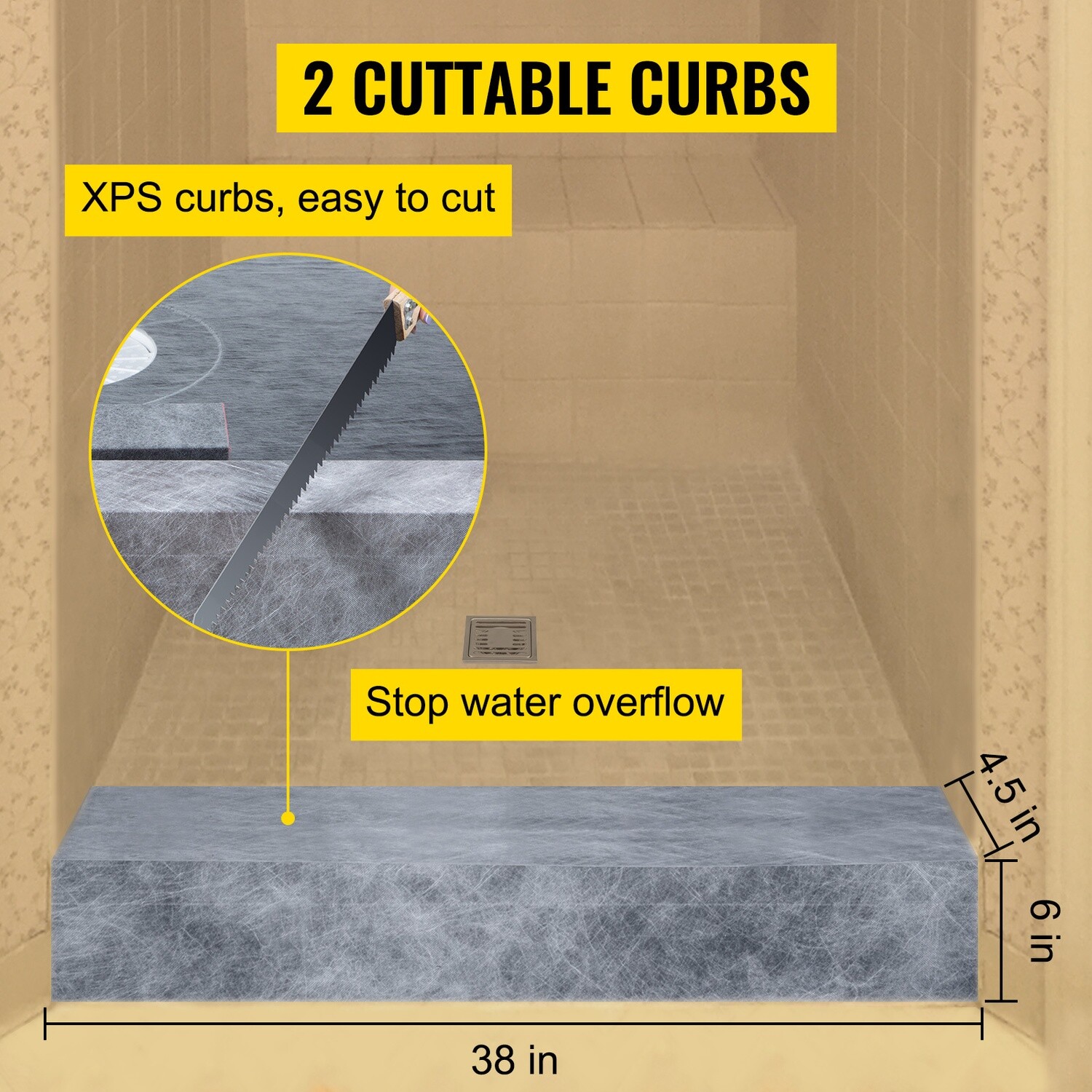 Waterproofing Shower Kit with Central Drain
