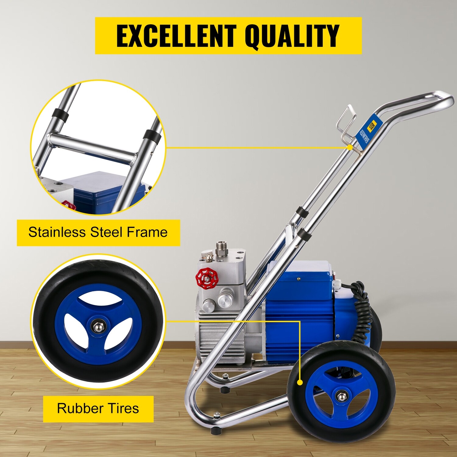 Commercial Airless Paint Sprayer 1500W, High-Efficiency Electric Sprayer for Professional Use, Durable, Quick Coverage for Large Projects