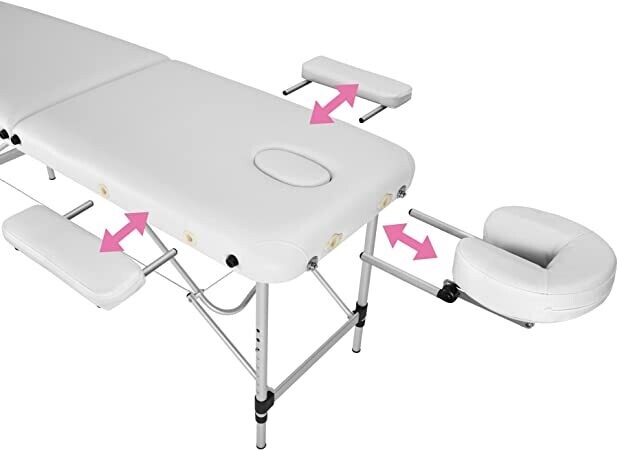 Mobile Aluminium Massage Table 2 Zones Height-Adjustable