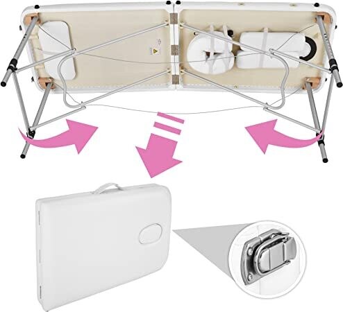 Mobile Aluminium Massage Table 2 Zones Height-Adjustable