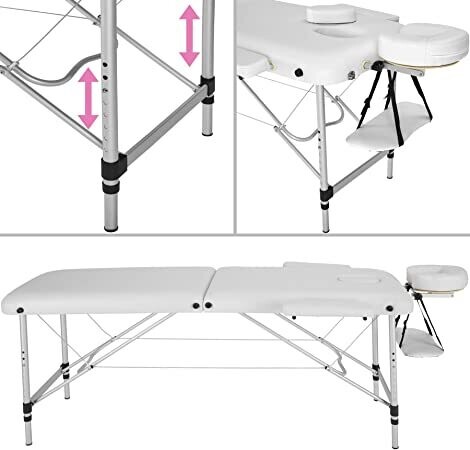 Mobile Aluminium Massage Table 2 Zones Height-Adjustable