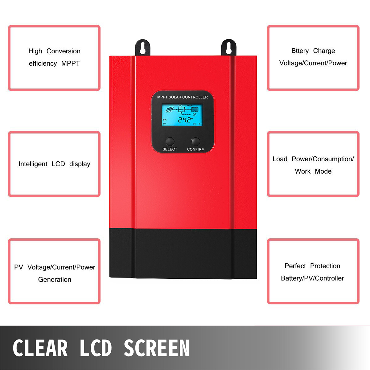 MPPT solar charge controller, 12V 24V 36V 48V solar charge controller, 150V charge controller, with WIFI module support, LCD screen solar charger