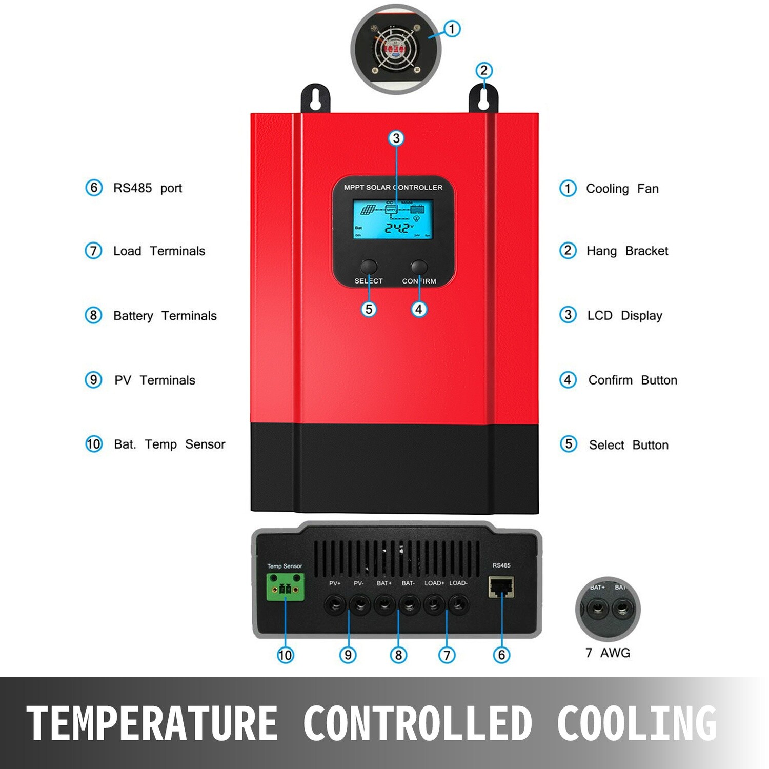 MPPT solar charge controller, 12V 24V 36V 48V solar charge controller, 150V charge controller, with WIFI module support, LCD screen solar charger