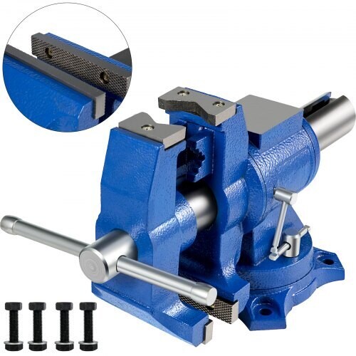 Multipurpose Vise 6-Inch Bench Vise 360-Degree Rotation Clamp on Vise with Swivel Base and Head Heavy Duty Multi-Jaw Vise for Clamping Fixing Equipment Home or Industrial Use