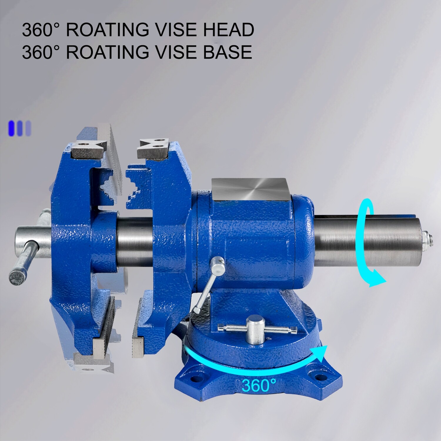 Multipurpose Vise 6-Inch Bench Vise 360-Degree Rotation Clamp on Vise with Swivel Base and Head Heavy Duty Multi-Jaw Vise for Clamping Fixing Equipment Home or Industrial Use