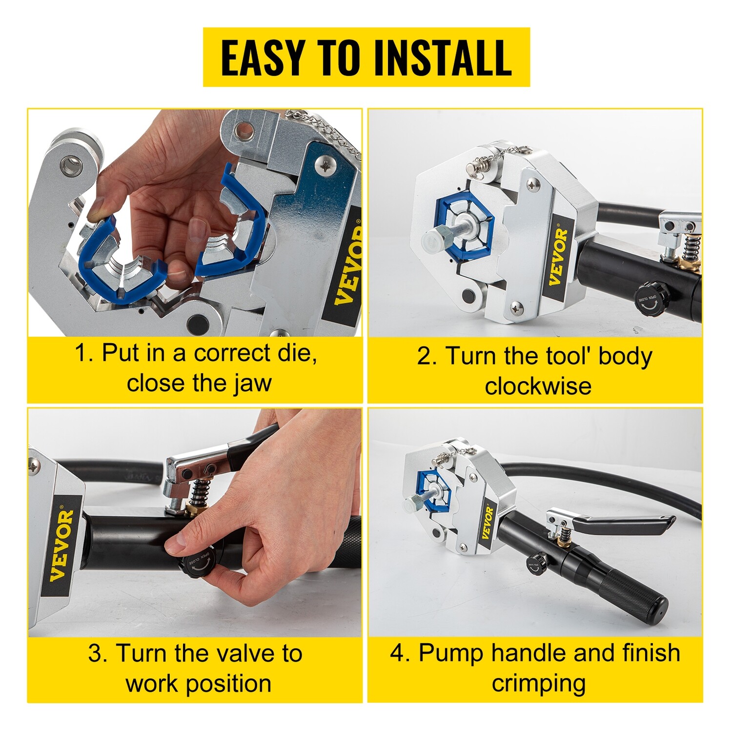 Hydraulic Hose Crimper Crimping Tool Kit for Repair and Maintenance of Hydraulic Lines