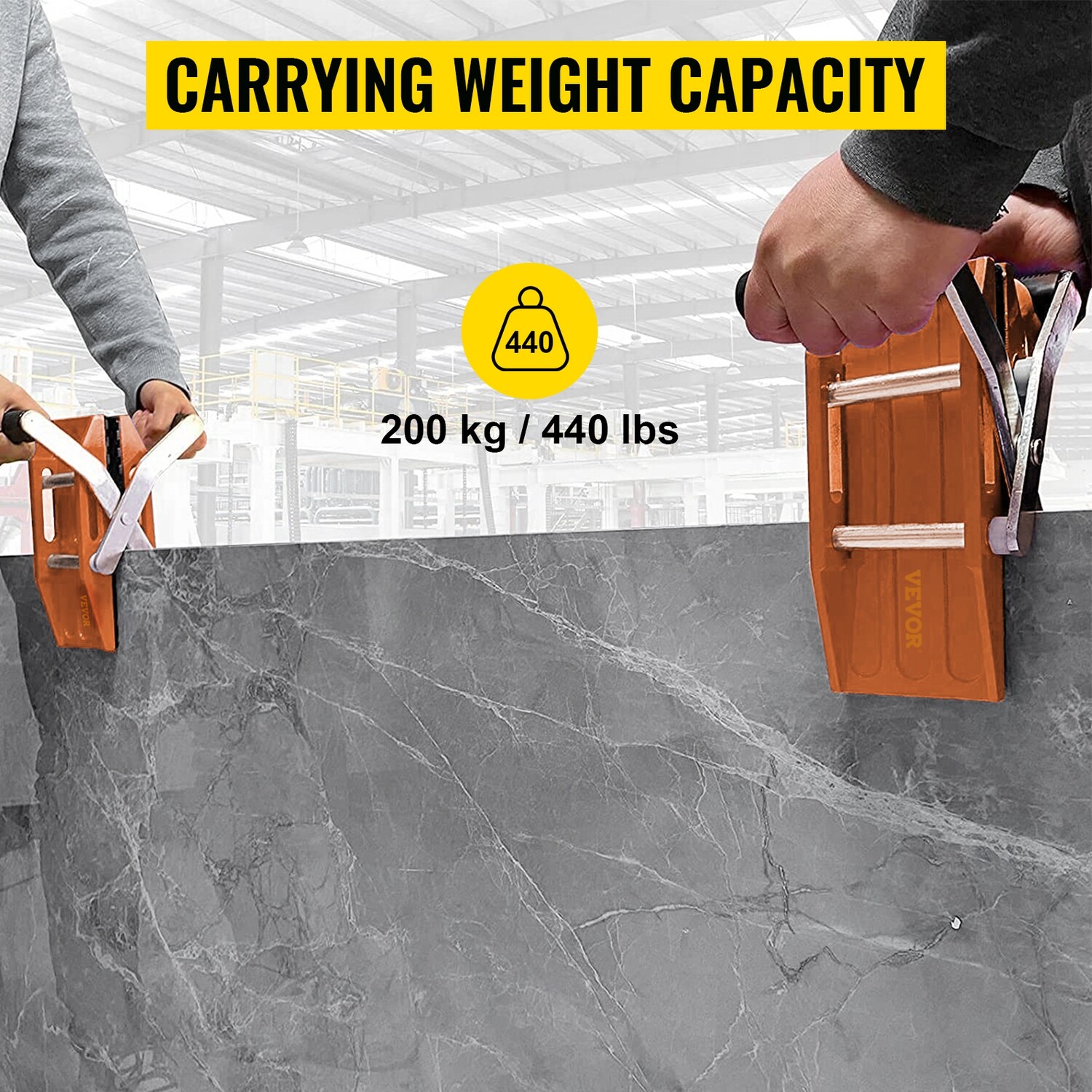 Double Hand Granite Carrying Clamps – Heavy-Duty Stone Lifting Tools for Secure Transport of Granite, Marble, and Slabs