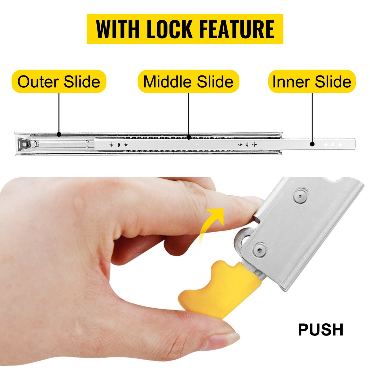 Heavy Duty Drawer Slides for Smooth and Reliable Drawer Movement, Strong and Durable Slides for Cabinets and Furniture