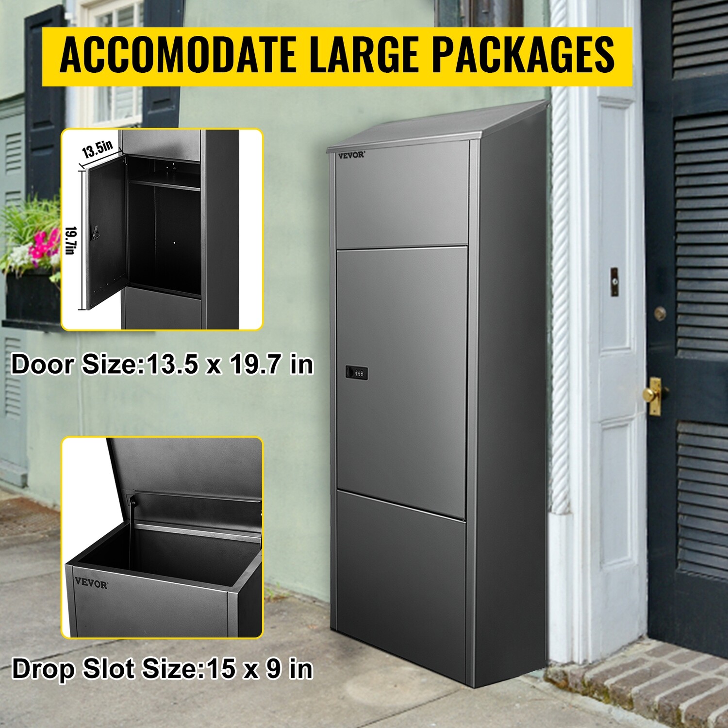 Hardware Delivery Box Package Parcel in Gray for Secure Outdoor Storage and Safe Delivery Handling