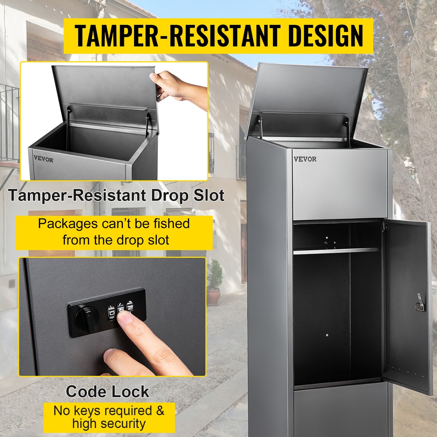 Hardware Delivery Box Package Parcel in Gray for Secure Outdoor Storage and Safe Delivery Handling