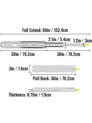 Full Extension Lock Drawer Slides with 30&quot; Ball Bearings for Smooth and Secure Drawer Operation