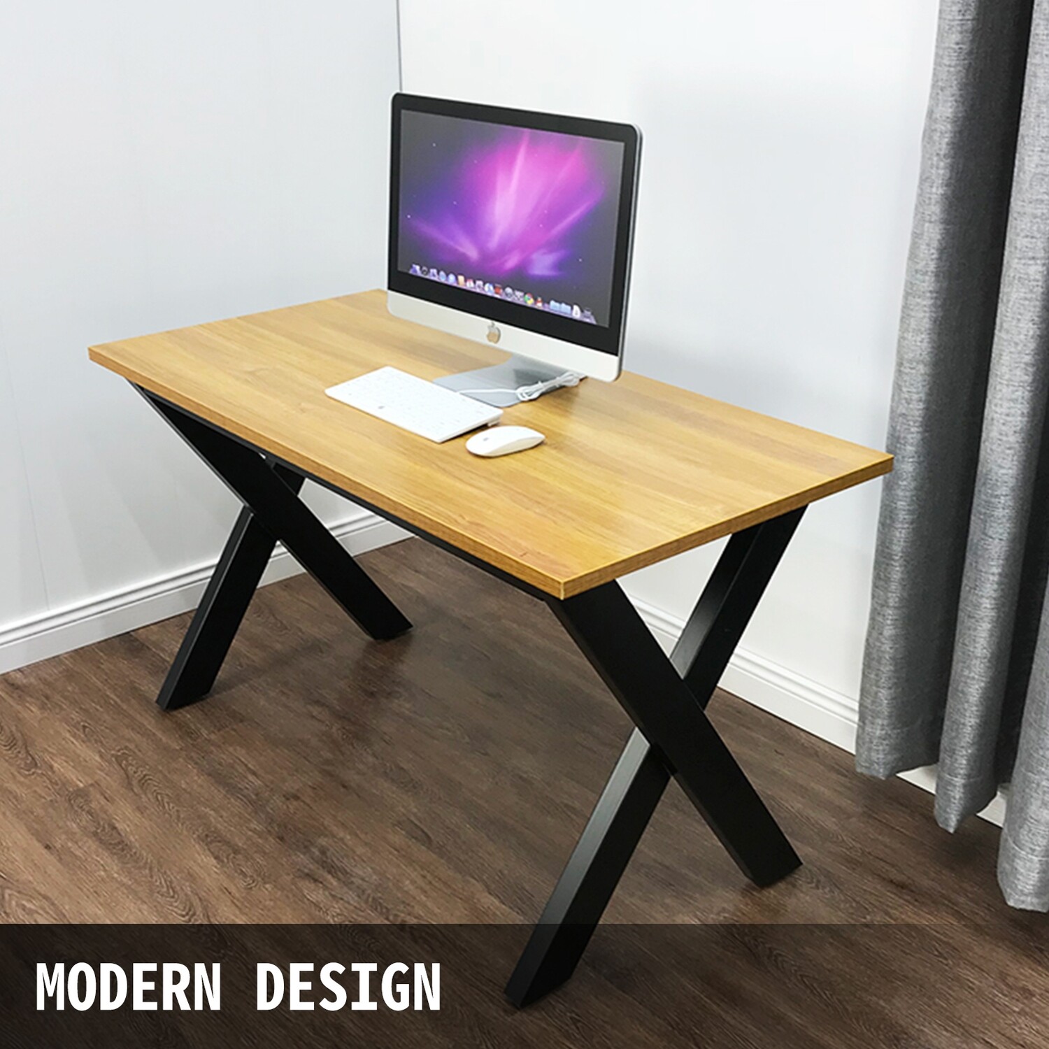 Black Steel Bench and Table Worktop Legs with X-Frame Design – 28.4 x 31.1 Inches for Durable Furniture Support