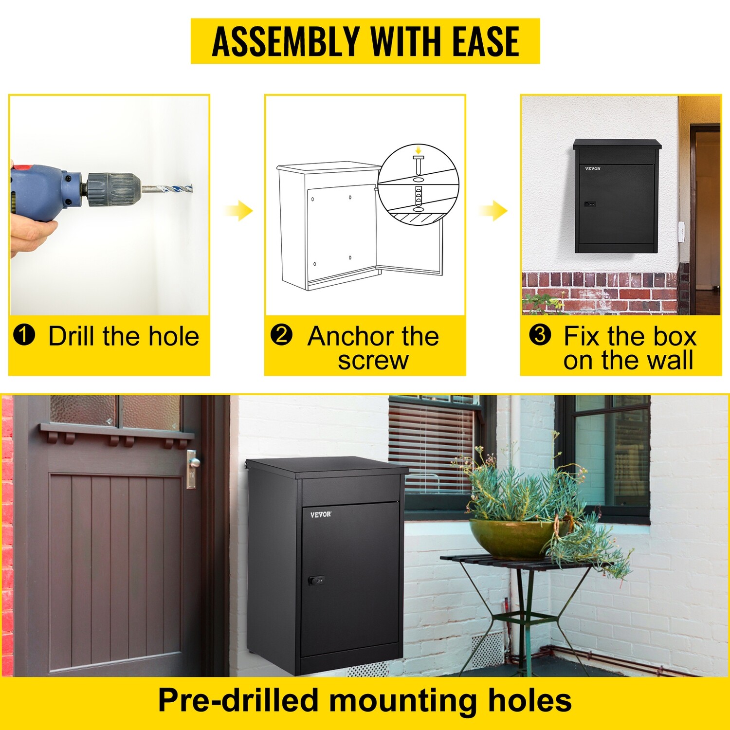 Delivery Drop Box for Parcels – Secure Outdoor Package Locker for Home and Office