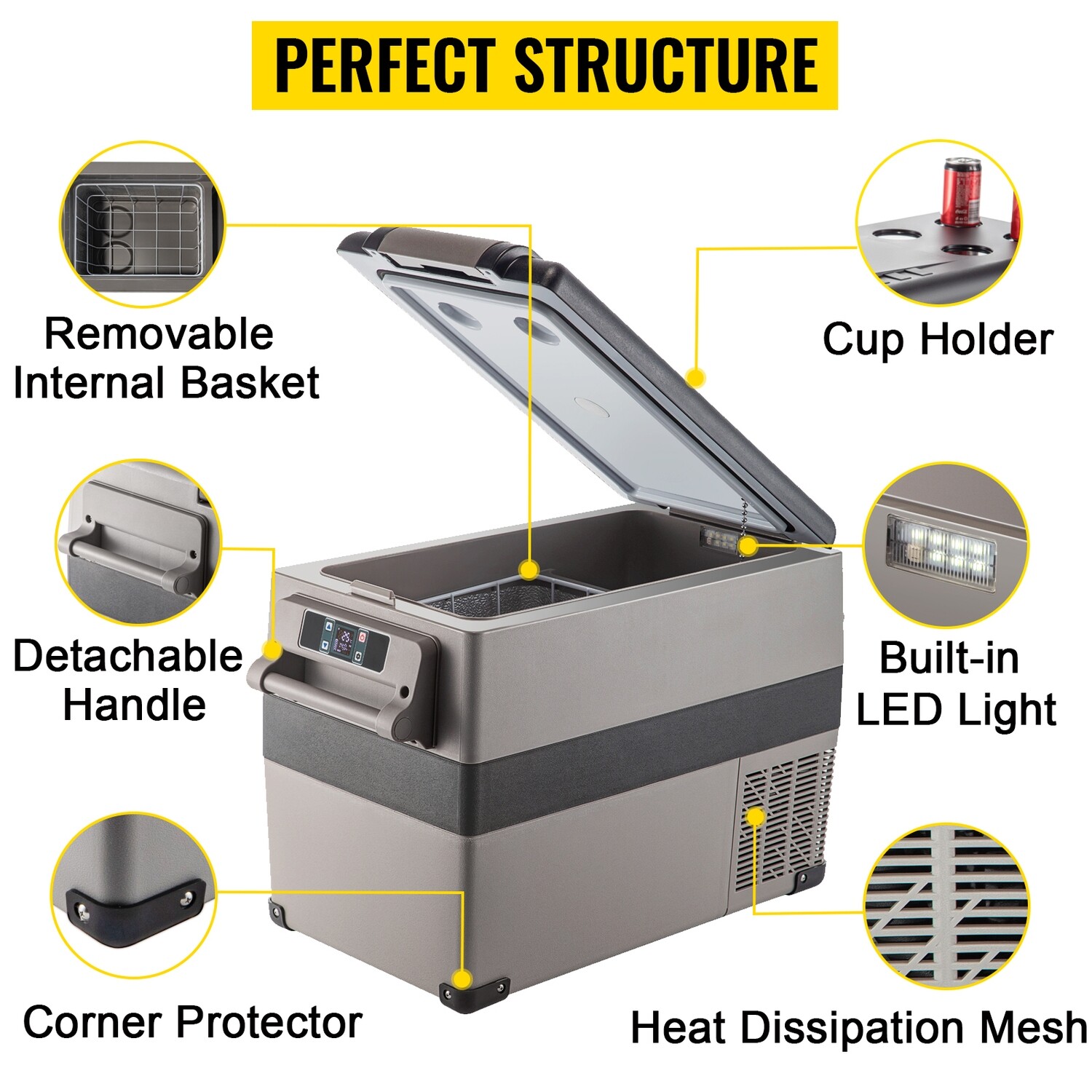 Domestic 45L Portable Refrigerator – Compact 220V Mini Freezer Fridge for Home, Travel, and Camping