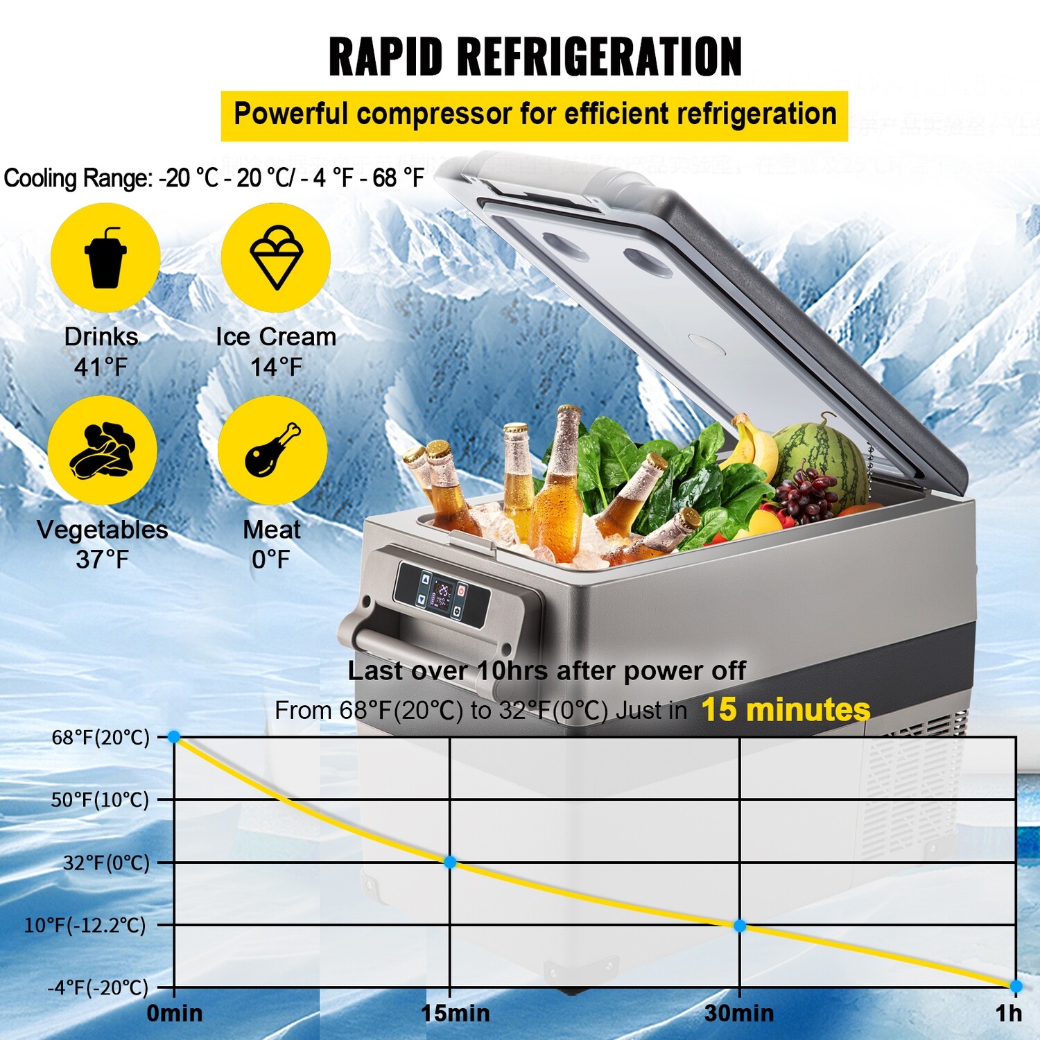 Domestic 45L Portable Refrigerator – Compact 220V Mini Freezer Fridge for Home, Travel, and Camping