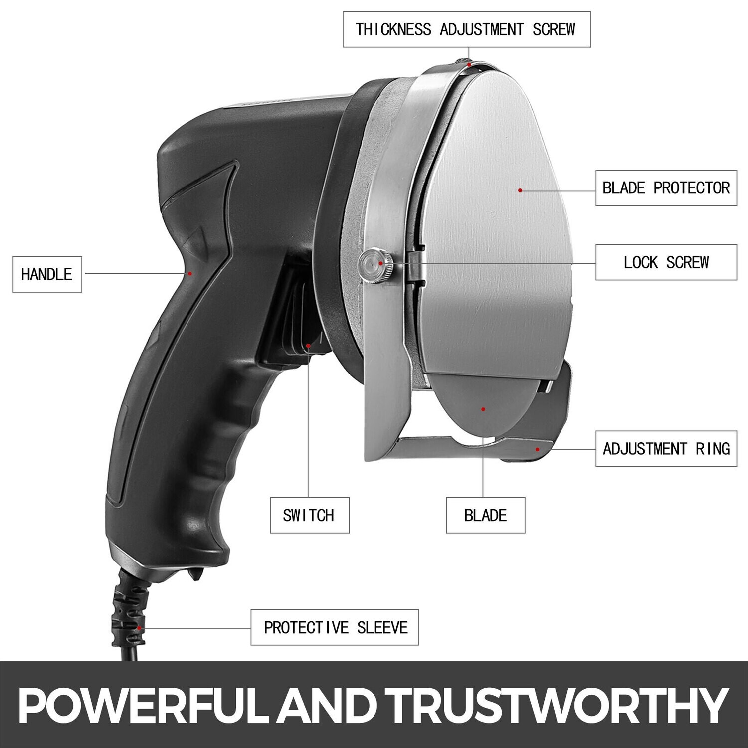Electric 80W Meat Carver Machine, designed for effortless slicing of kebabs and doner meat.