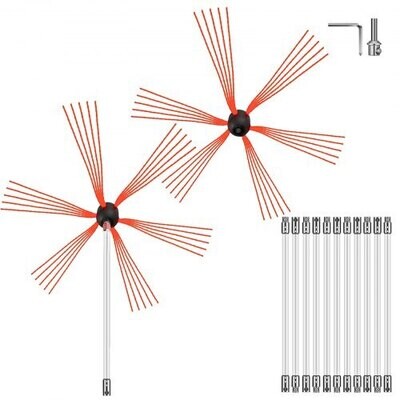 12m Chimney Sweep Tool Kit, 39-Foot Chimney Cleaning Brush Set for Home Use