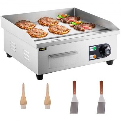 Commercial Electric Griddle Hotplate, Flat Grill for Chips, Bacon, and Eggs