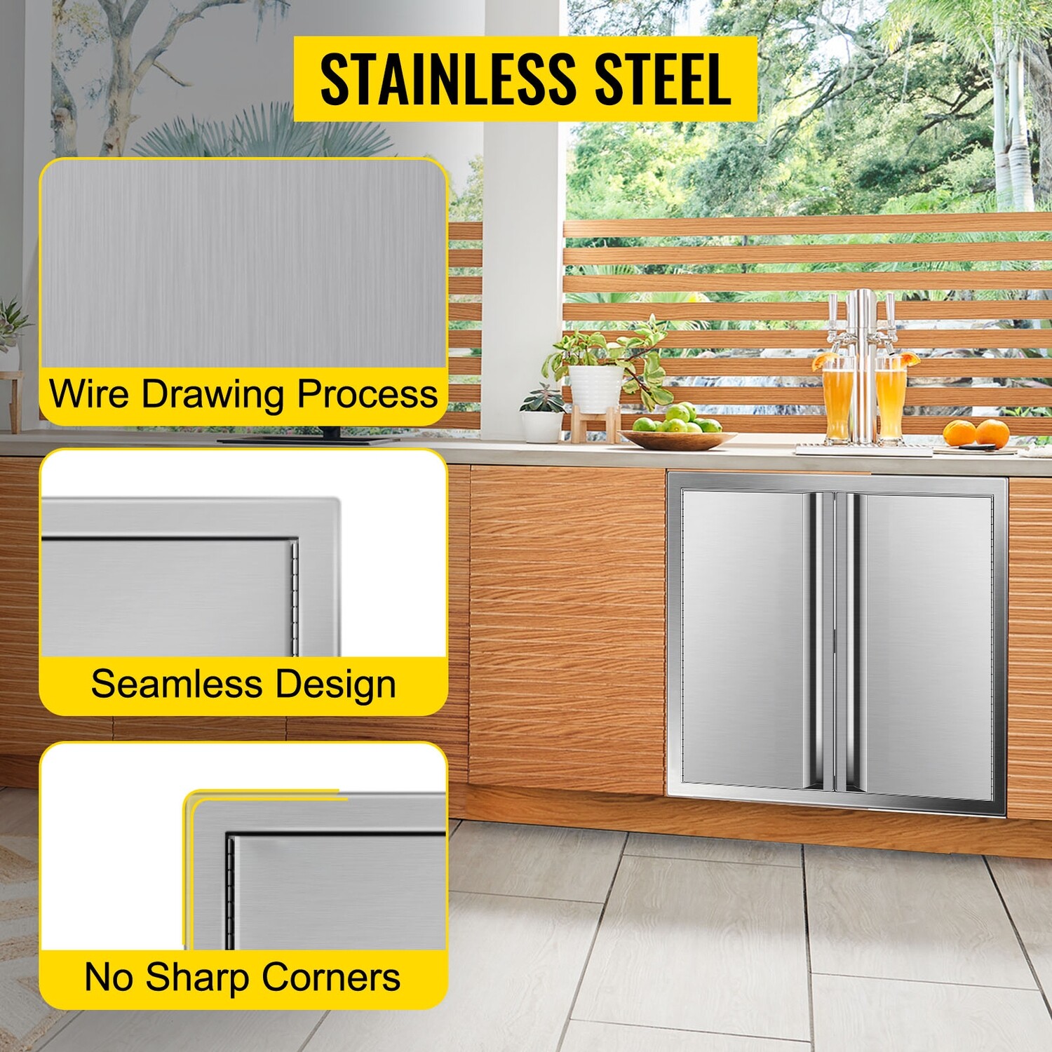 Stainless Steel Cabinet Doors Outdoor Kitchen Access Bbq Island