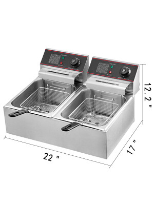 Commercial Electric Deep Fryer, Stainless Steel, High Capacity, Durable, Easy to Clean, Ideal for Restaurants, Cafes, and Food Service Operations.
