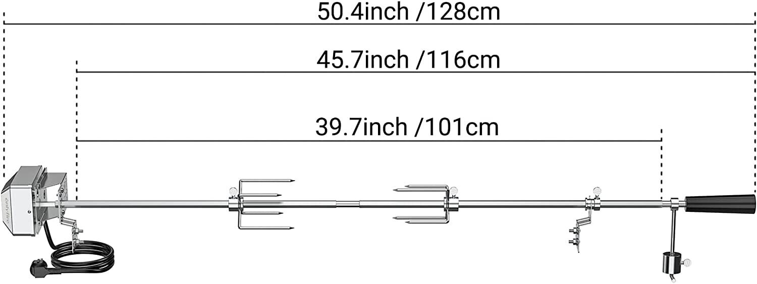 Universal Barbecue Skewer Set with EU Electric Motor Holder