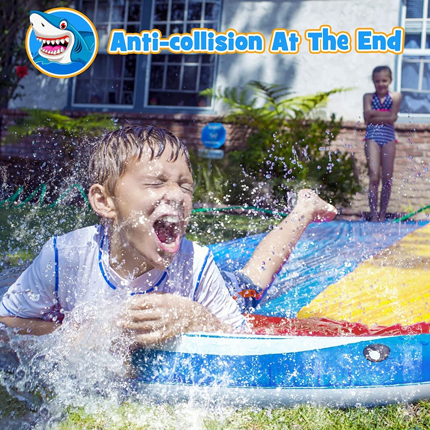 Outdoor Water Mat for Children in Shark Style Water Slide Mat