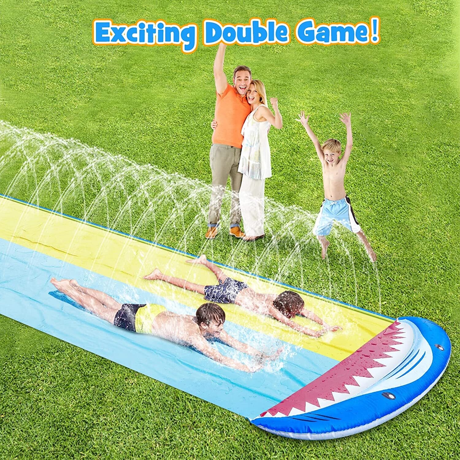 Outdoor Water Mat for Children in Shark Style Water Slide Mat