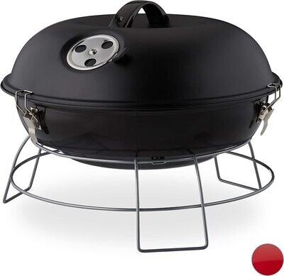 Portable Barbecue Kettle with Lid Picnic Grill with Large Grill Surface