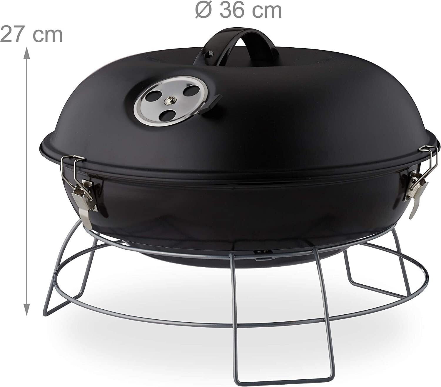 Portable Barbecue Kettle with Lid Picnic Grill with Large Grill Surface