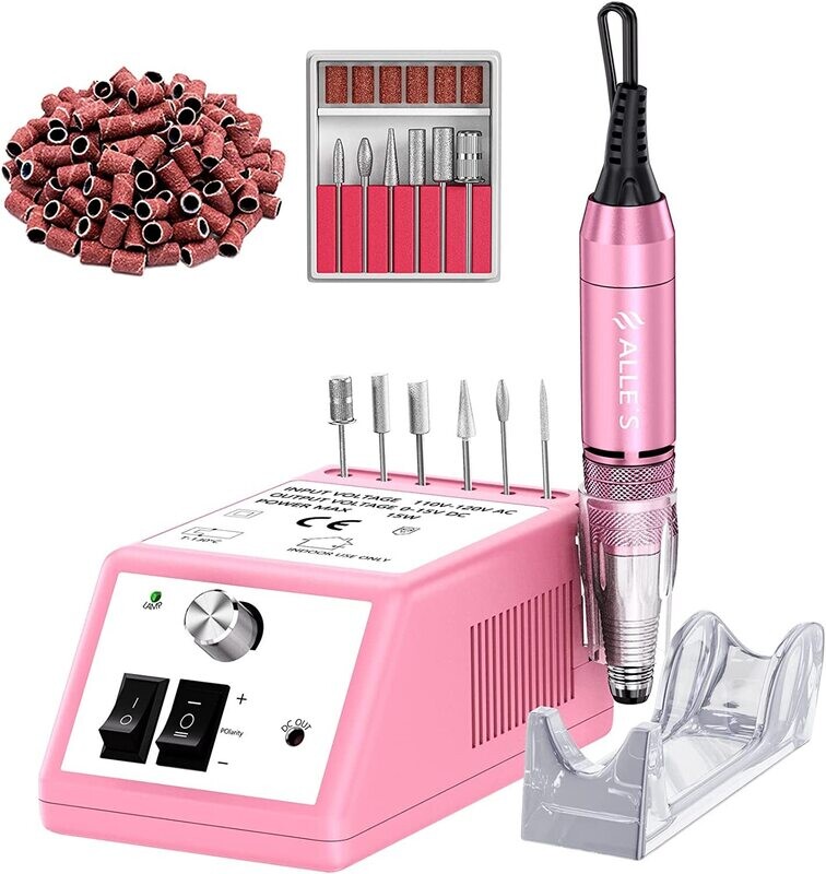 Professional Electric Nail Drill for Acrylic Gel Nails with Nail Drill Bits Set