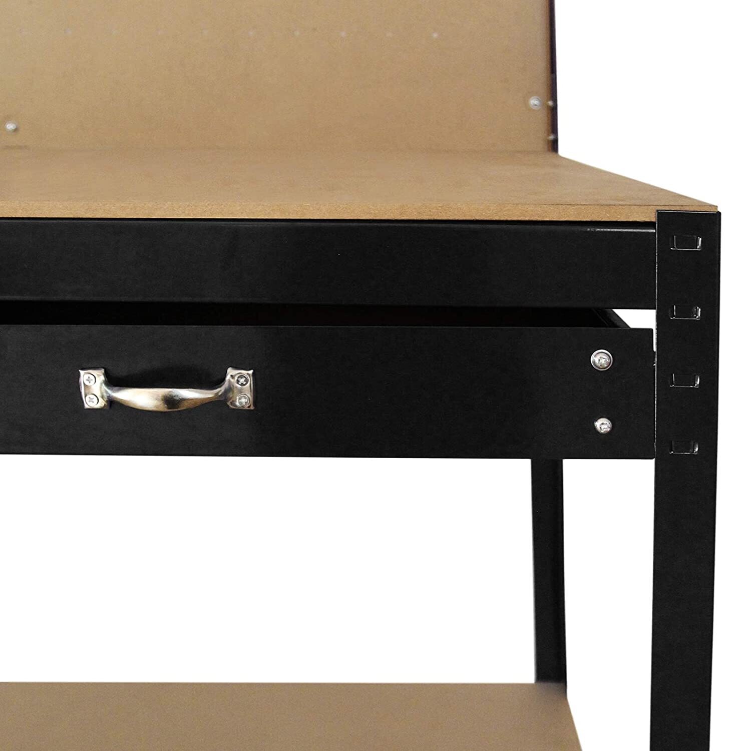Heavy Duty Garage Workbench with Pegboard and Drawer for Tools, Sturdy Workstation with Storage and Organization Features
