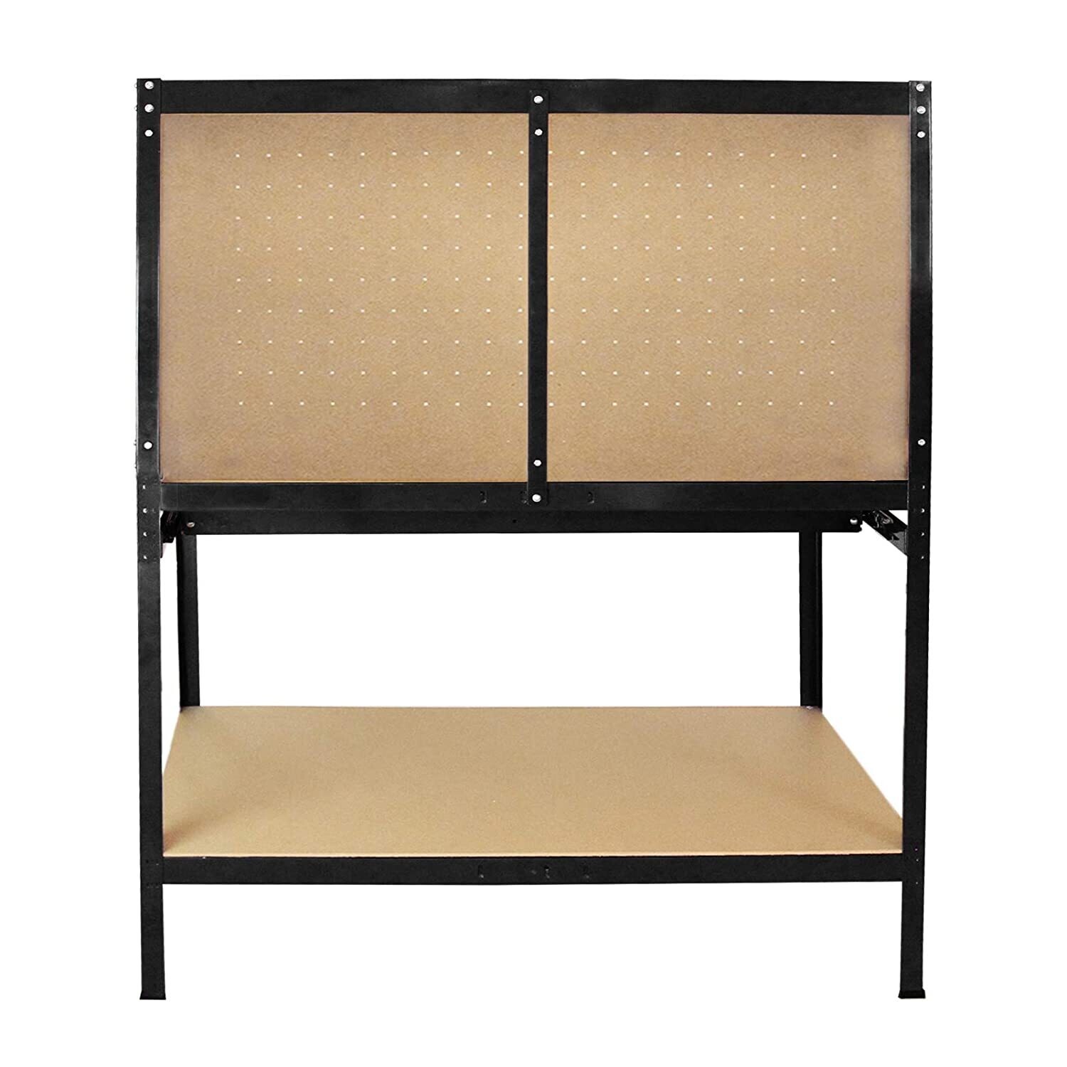 Heavy Duty Garage Workbench with Pegboard and Drawer for Tools, Sturdy Workstation with Storage and Organization Features