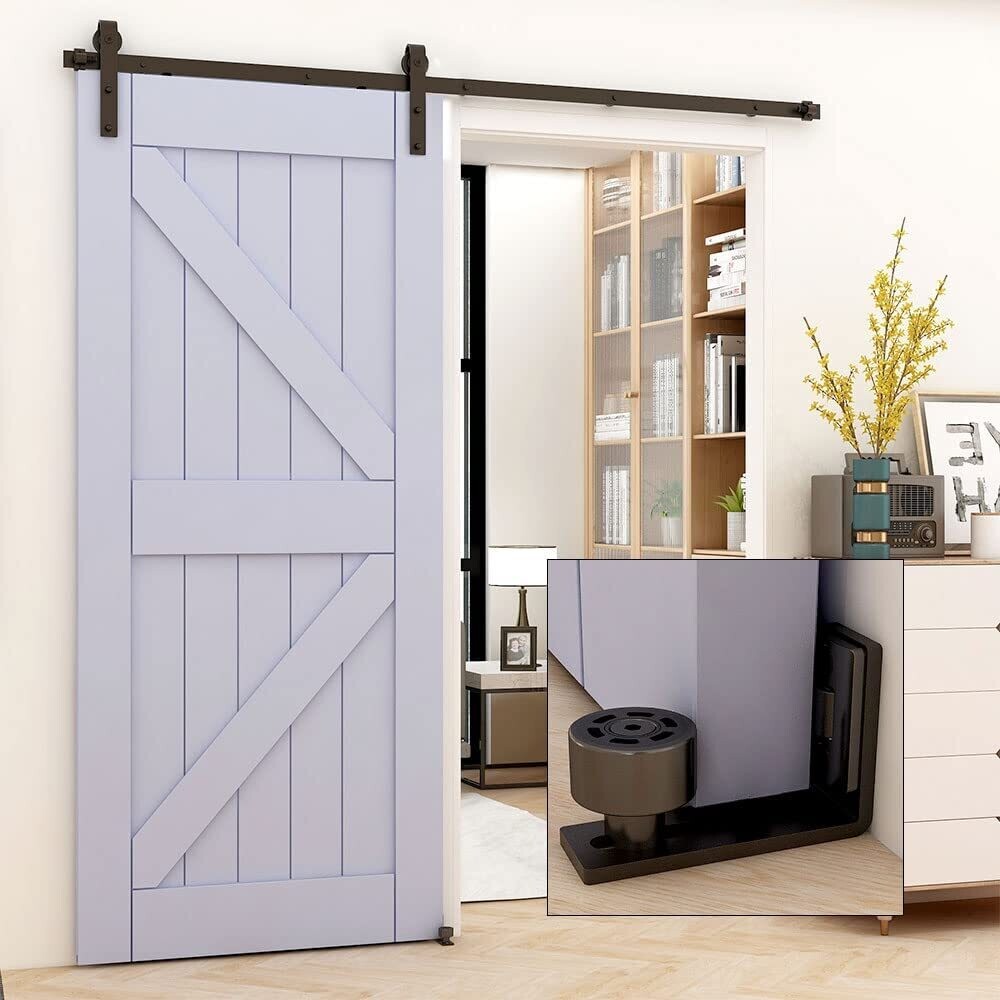 Heavy Duty Sliding Doors Hardware with Adjustable Barn Door Floor Guide for Smooth Operation and Customizable Door Movement
