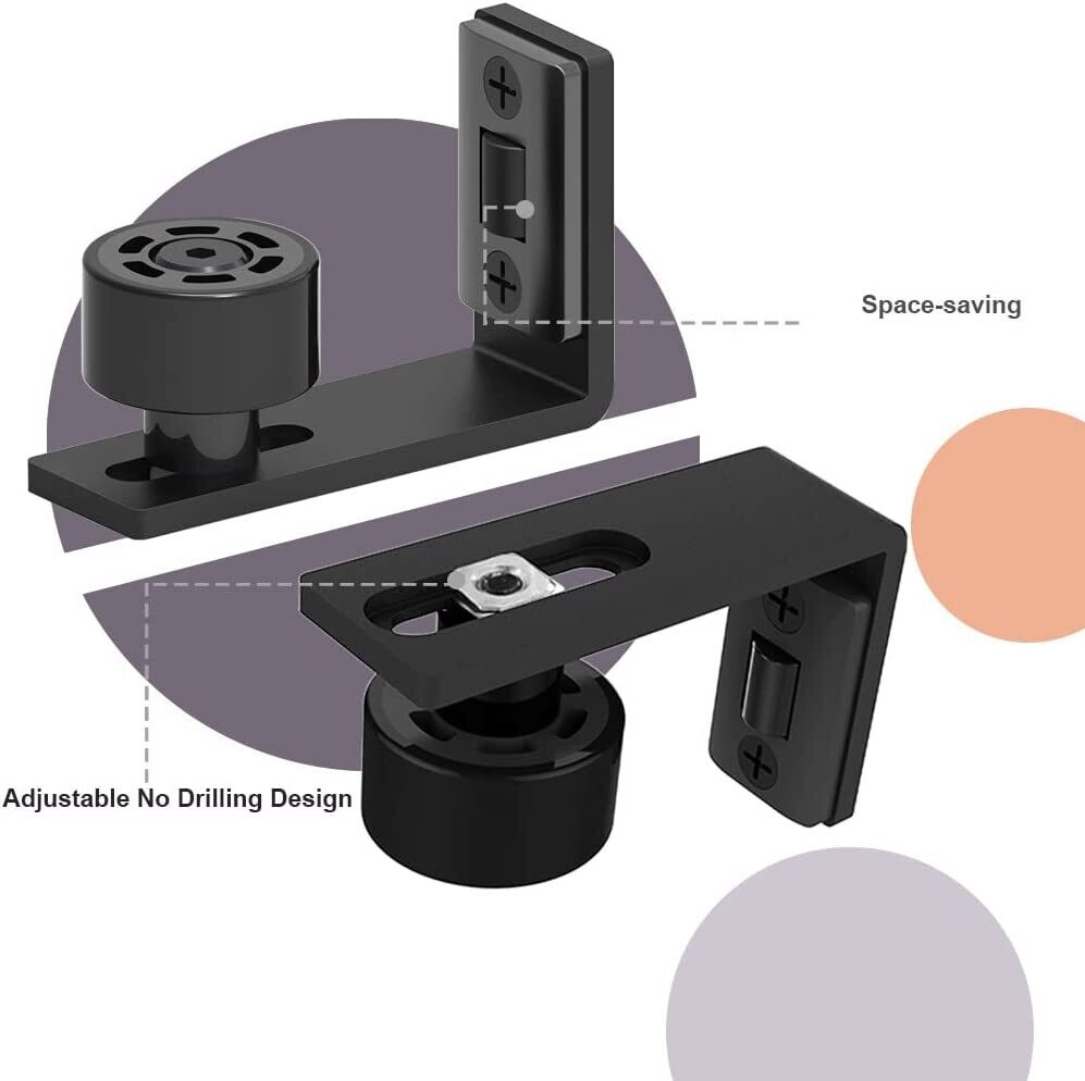 Heavy Duty Sliding Doors Hardware with Adjustable Barn Door Floor Guide for Smooth Operation and Customizable Door Movement