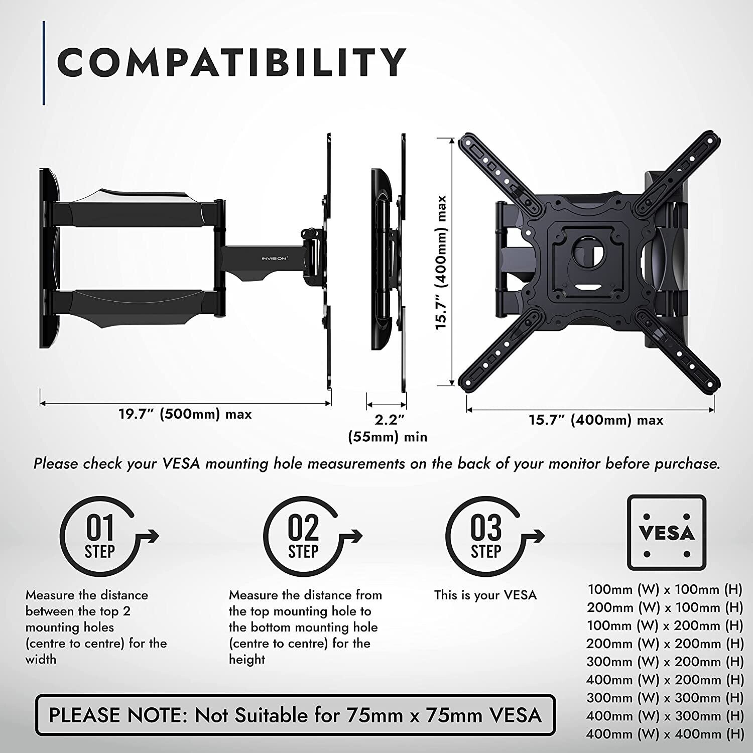 TV Wall Bracket Mount for Screens 24-60 Inches