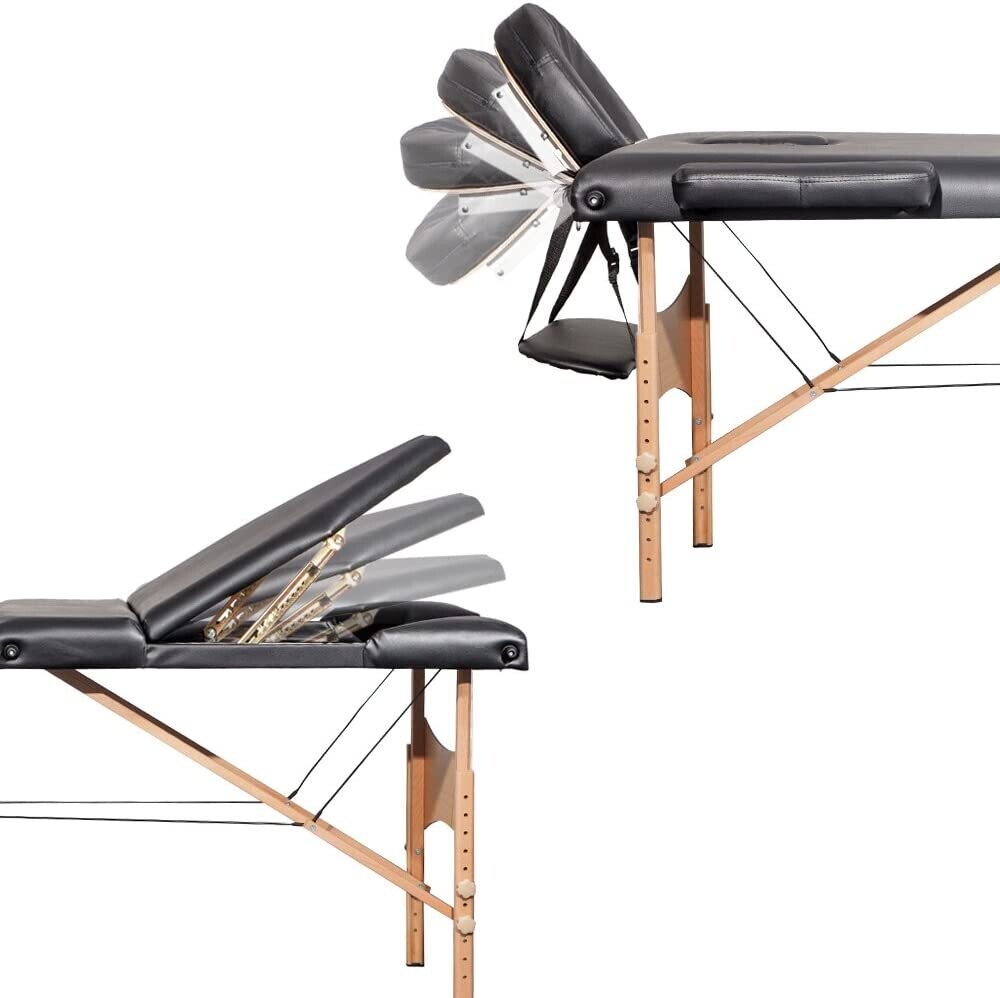 Portable Massage Bed Table - Foldable Beauty Couch in 3 Sections