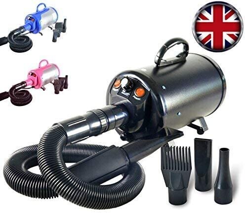2800W High-Power Pet Grooming Hair Dryer Blaster - Fast Drying for Dogs and Cats with Adjustable Speed and Temperature, Quiet Operation, and Flexible Hose for Professional Grooming