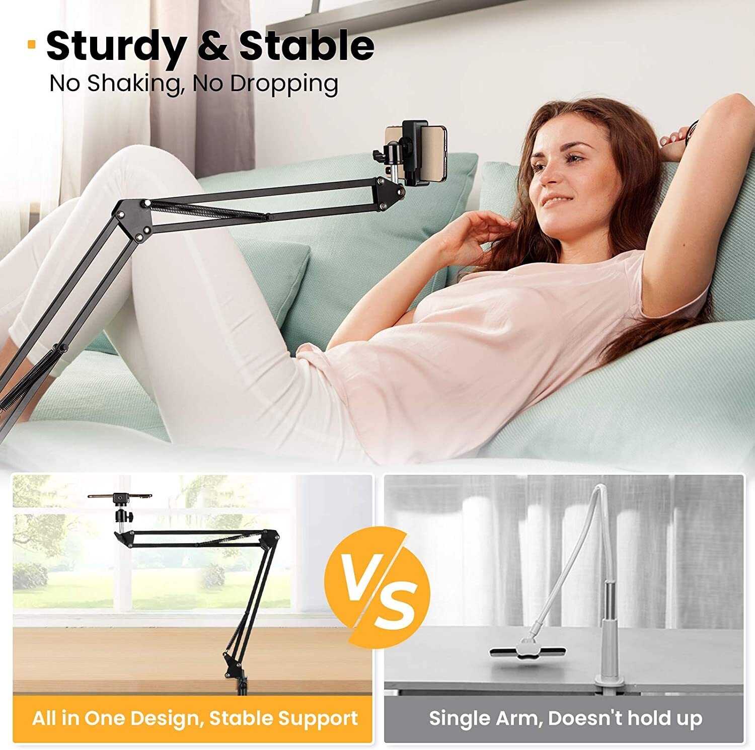Overhead Tripod Mount Table Suspension Scissor Arm Stand