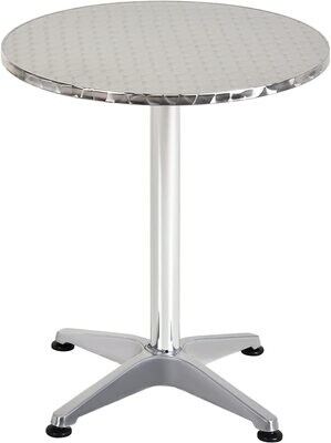 Aluminum Bistro Bar Table Round Tabletop Dining Wine Pub Stainless Steel