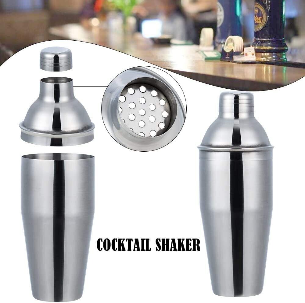 Cocktail Making Set with Wooden Stand, Stainless Steel Bar Tools for Home or Bar Use