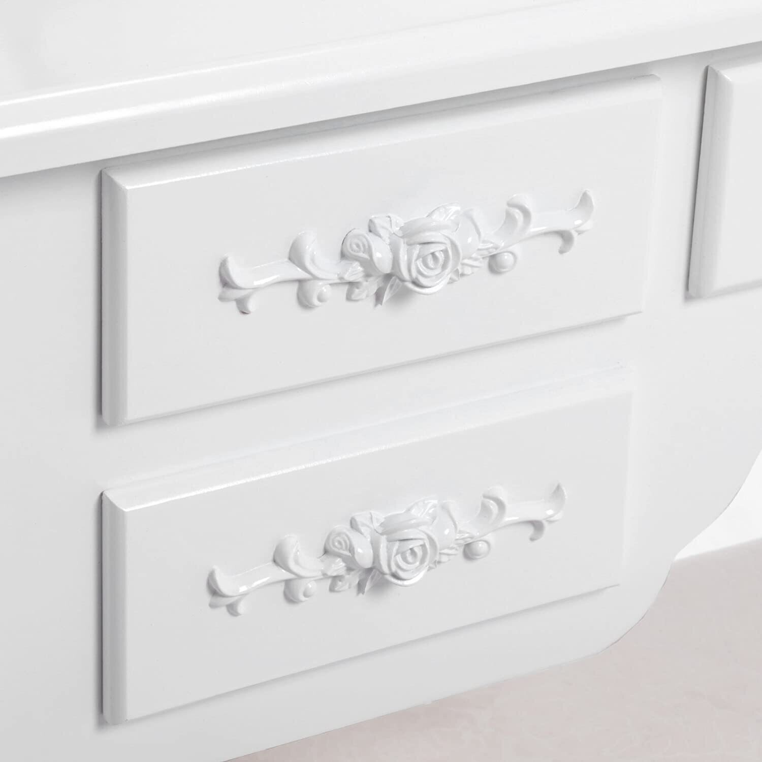Wall-mounted 1 mirrors dressing table set with stool