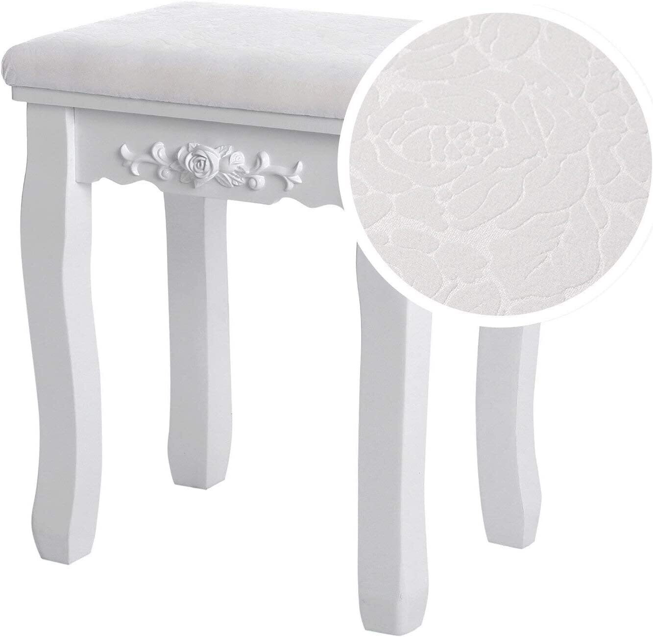 Wall-mounted 1 mirrors dressing table set with stool