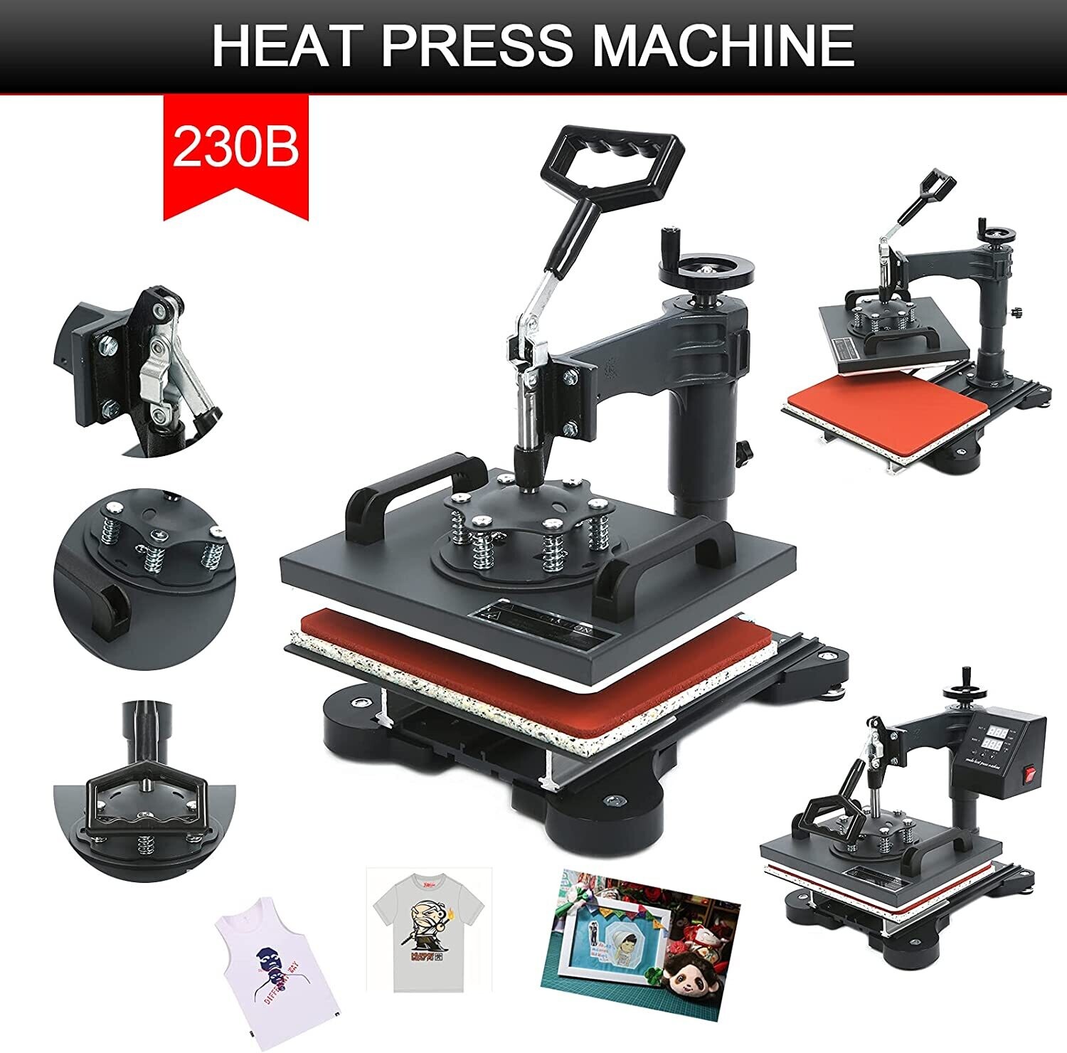T-shirt Mug Hat Plate Cap Heat Press Transfer Machine 38 x 38 cm
