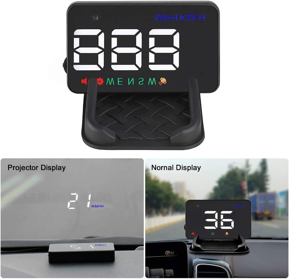 GPS Speed Display in Large Font for Windshield Reflection, Real-Time Speed Tracker for Safe Driving